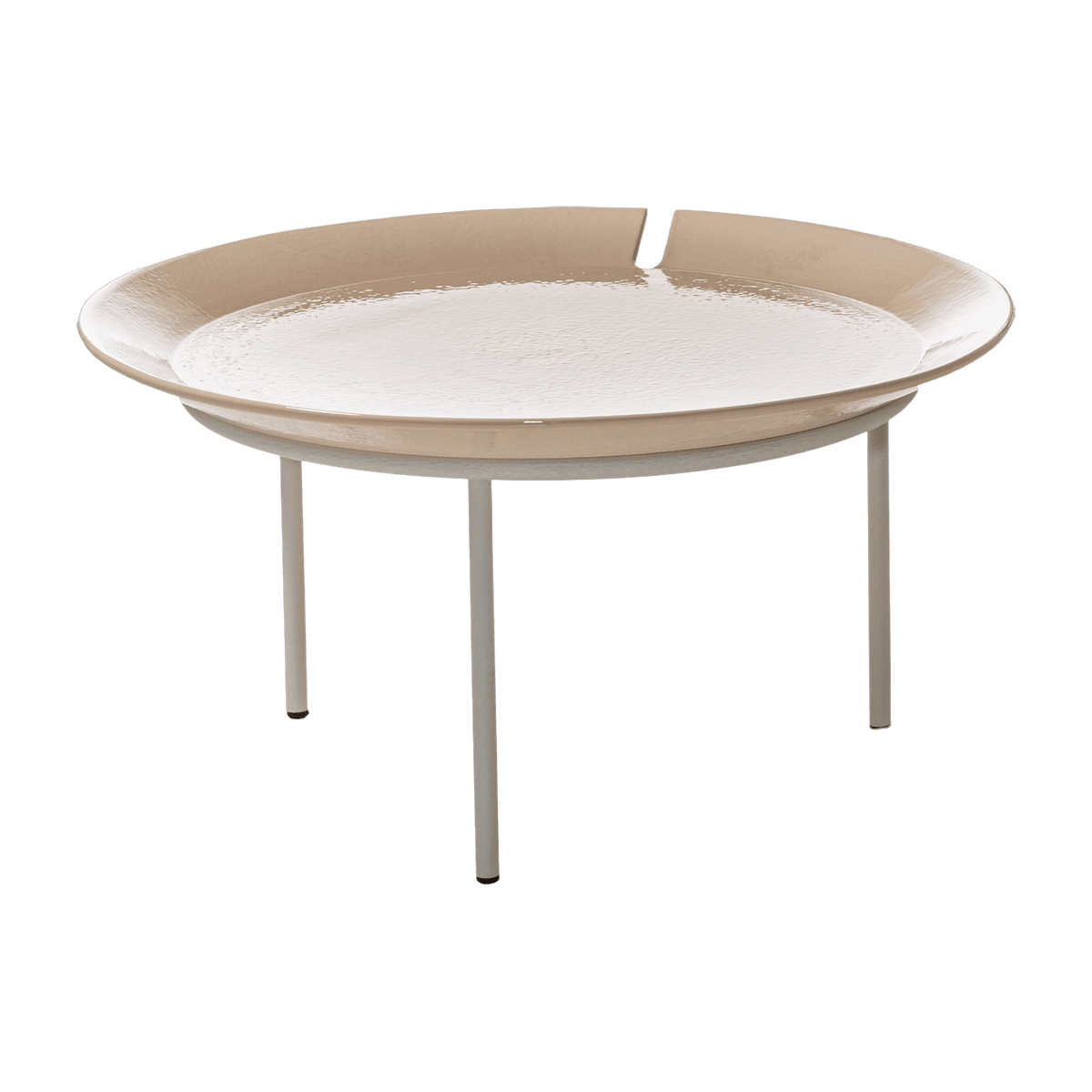 Table basse en millgres et acier crème Brise 54 - Gervasoni - The Cool Republic