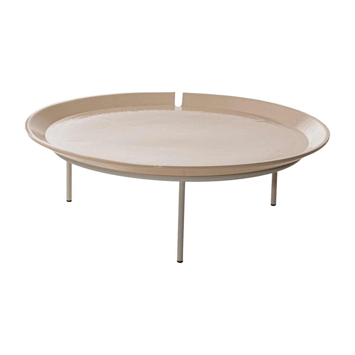 Table basse en millgres et acier crème Brise 56 - Gervasoni - The Cool Republic