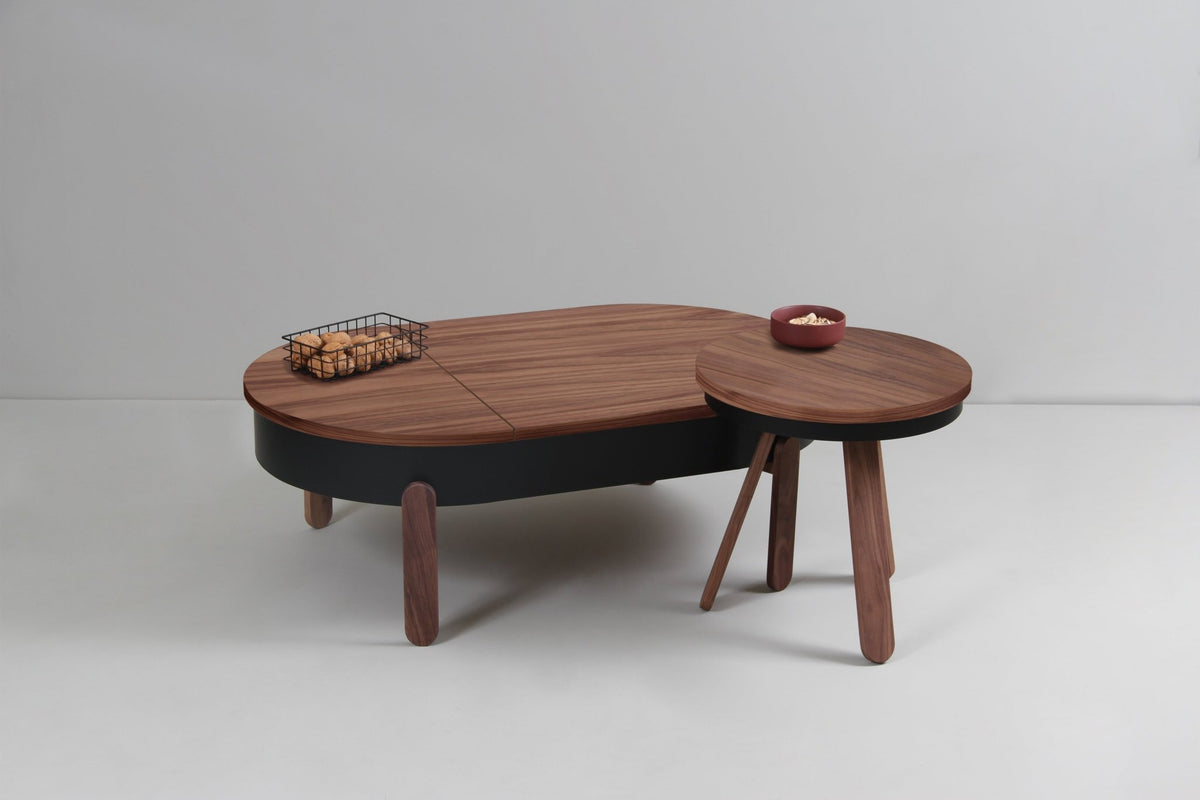Table basse en noyer et noire 100 cm Batea - Woodendot - The Cool Republic