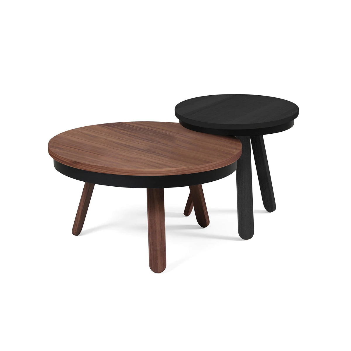 Coffee table in walnut and black 62 cm Batea - Woodendot - The Cool Republic