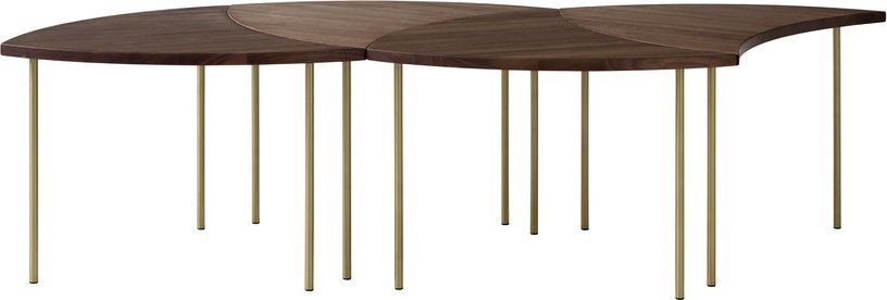 Table basse en noyer et pieds laiton Pinwheel HM7 - &tradition - The Cool Republic