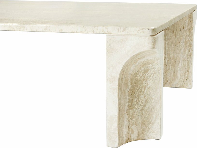 Table basse en pierre calcaire blanche 140x30 cm Doric - Gubi - The Cool Republic