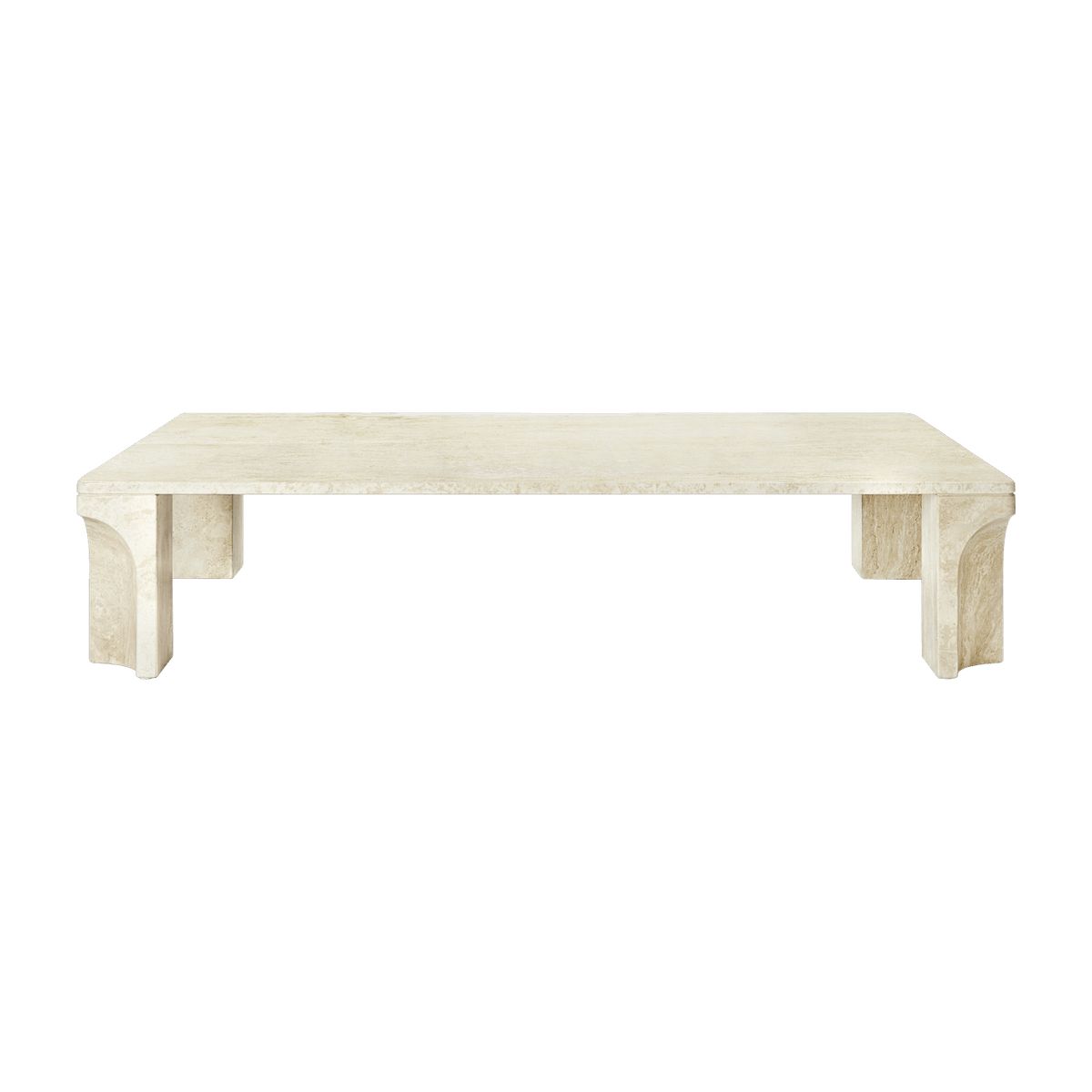 Table basse en pierre calcaire blanche 140x30 cm Doric - Gubi - The Cool Republic
