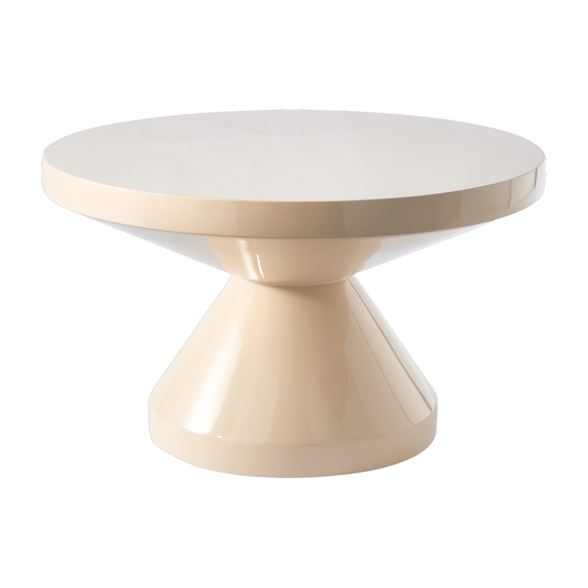 Table basse en plastique laqué beige 60x35cm Zig Zag - Pols Potten - The Cool Republic