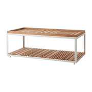 Table basse en teck et cadre blanc 122x62 cm Level - Cane-Line - The Cool Republic