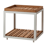Table basse en teck et cadre blanc 48x48 cm Level - Cane-Line - The Cool Republic