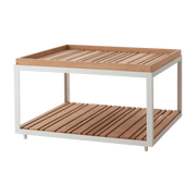 Table basse en teck et cadre blanc 79x79 cm Level - Cane-Line - The Cool Republic