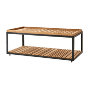 Table basse en teck et cadre noir 122x62 cm Level - Cane-Line - The Cool Republic