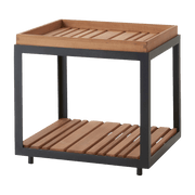 Table basse en teck et cadre noir 48x48 cm Level - Cane-Line - The Cool Republic