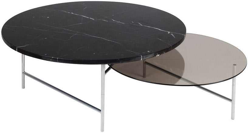 Table basse en verre et marbre Zorro - La Chance - The Cool Republic