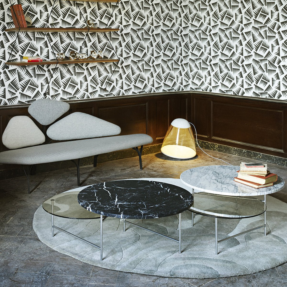 Table basse en verre et marbre Zorro - La Chance - The Cool Republic