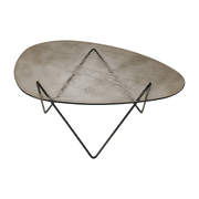 Table basse en verre structuré bronze et acier noir mat 106cm Pedrera - Gubi - The Cool Republic