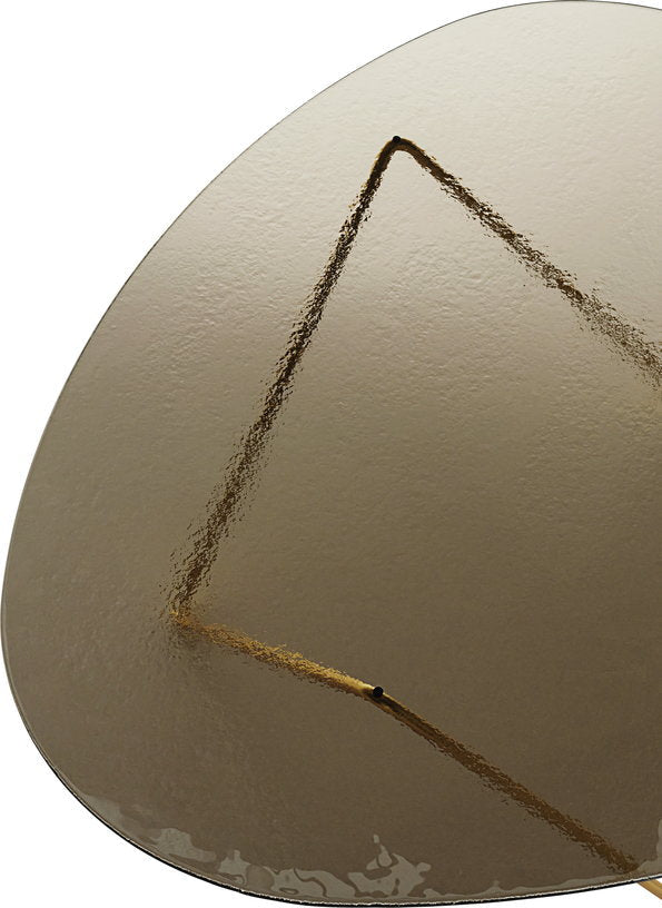 Table basse en verre structuré bronze et laiton 106cm Pedrera - Gubi - The Cool Republic