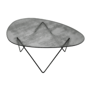 Table basse en verre structuré fumé et acier noir mat 106cm Pedrera - Gubi - The Cool Republic