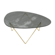 Table basse en verre structuré fumé et laiton 106cm Pedrera - Gubi - The Cool Republic