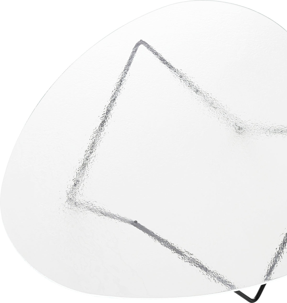 Table basse en verre structuré transparent et acier noir mat 106cm Pedrera - Gubi - The Cool Republic