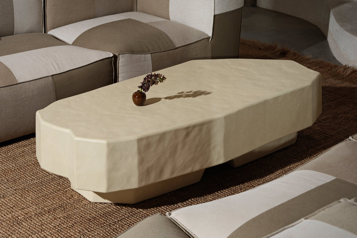 Ivory coffee table in concrete and fiberglass Staffa - Ferm Living - The Cool Republic
