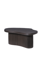 Table basse organique en rotin et bois teinté foncé 100 x 70 x 40 cm Isola - Ferm Living - The Cool Republic