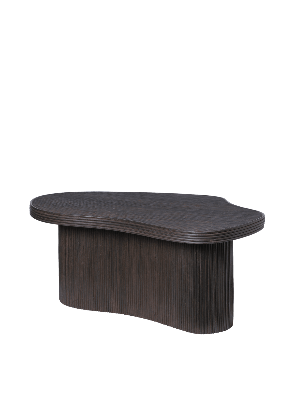 Table basse organique en rotin et bois teinté foncé 100 x 70 x 40 cm Isola - Ferm Living - The Cool Republic