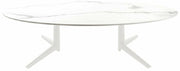 Table basse ovale effet marbre blanc 192x118 Multiplo - Kartell - The Cool Republic