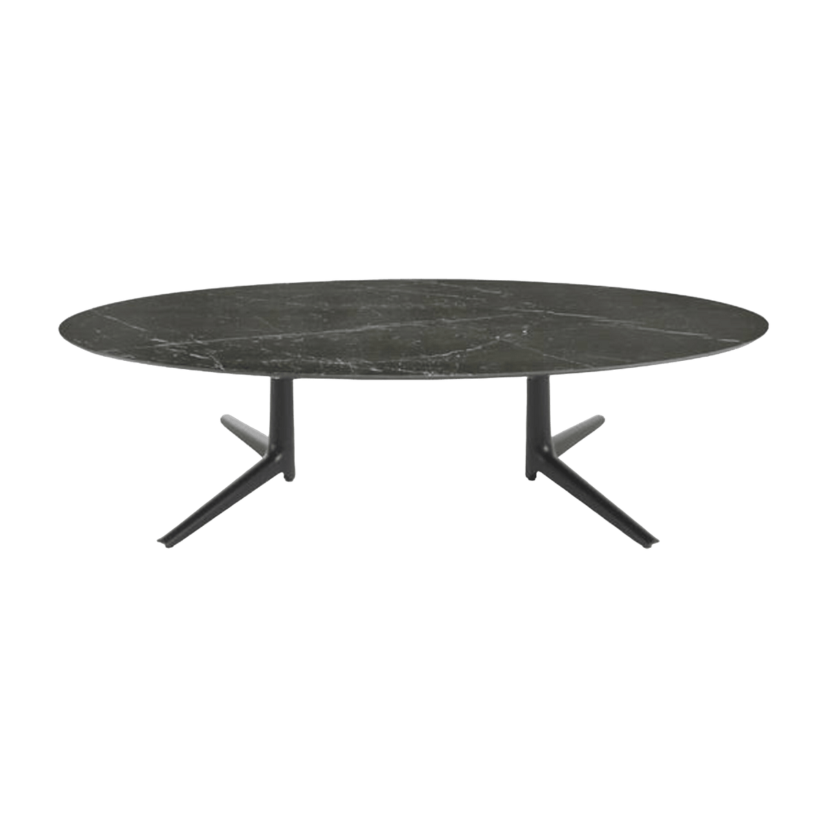Table basse ovale effet marbre noir 192x118 Multiplo - Kartell - The Cool Republic