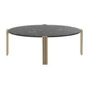 Table basse ovale en acier beige et marbre noir 92,4 x 47,6 cm Tribus - AYTM - The Cool Republic