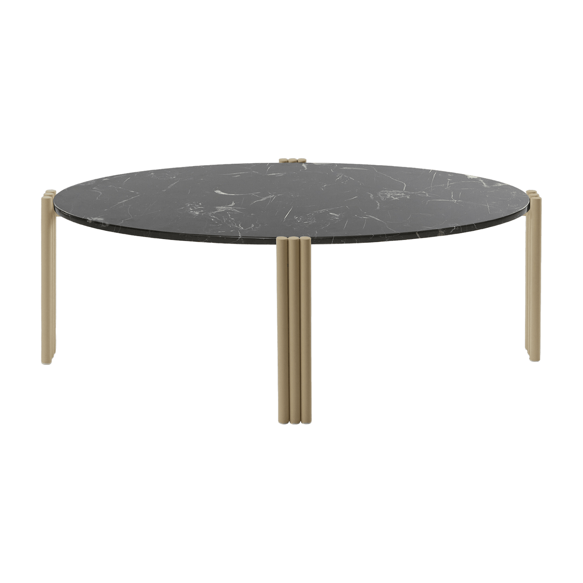 Table basse ovale en acier beige et marbre noir 92,4 x 47,6 cm Tribus - AYTM - The Cool Republic