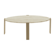 Table basse ovale en acier beige et travertin 92,4 x 47,6 cm Tribus - AYTM - The Cool Republic