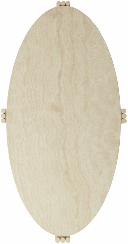 Table basse ovale en acier beige et travertin 92,4 x 47,6 cm Tribus - AYTM - The Cool Republic