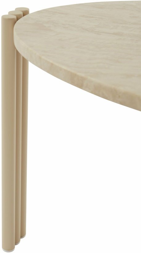 Table basse ovale en acier beige et travertin 92,4 x 47,6 cm Tribus - AYTM - The Cool Republic