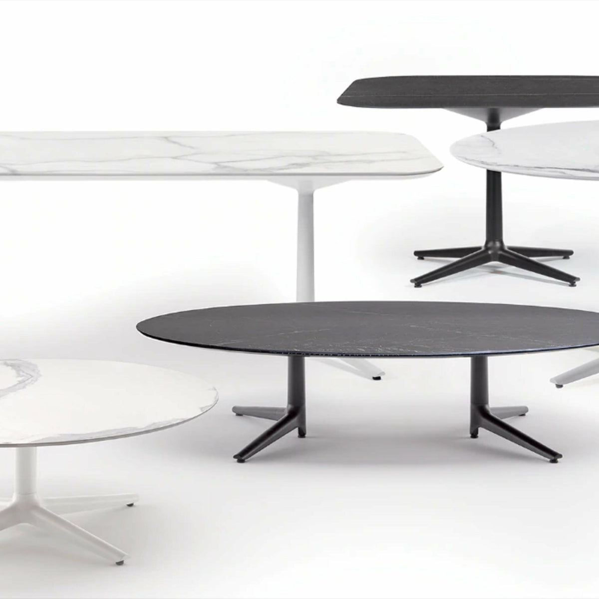 Table basse ovale noire 192x118 Multiplo - Kartell - The Cool Republic
