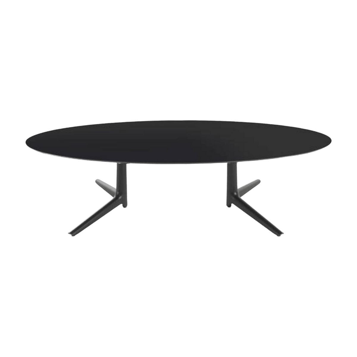 Table basse ovale noire 192x118 Multiplo - Kartell - The Cool Republic