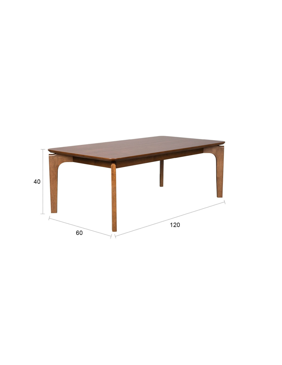Table basse rectangulaire en bois d'hévéa 120x60x40cm Savone - Dutchbone - The Cool Republic