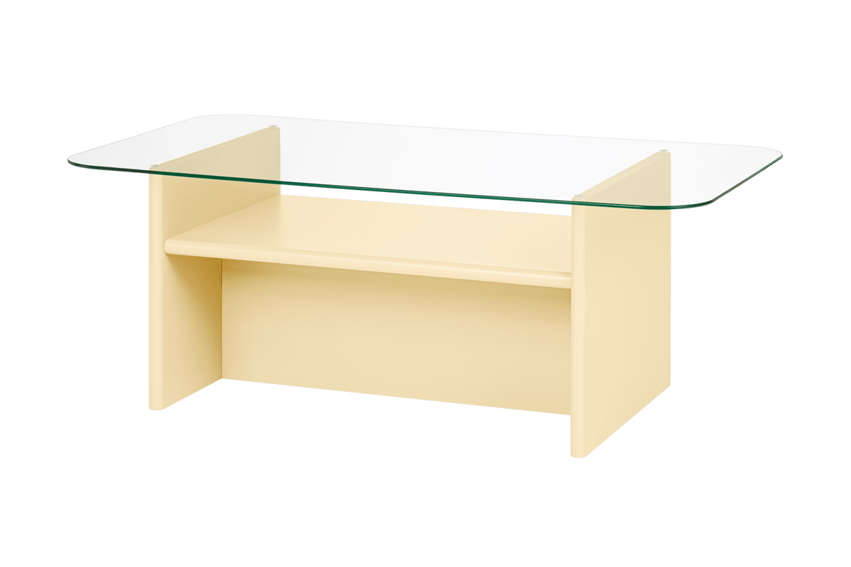 Table basse rectangulaire en bois jaune 110x63 cm Tovo - noo.ma - The Cool Republic