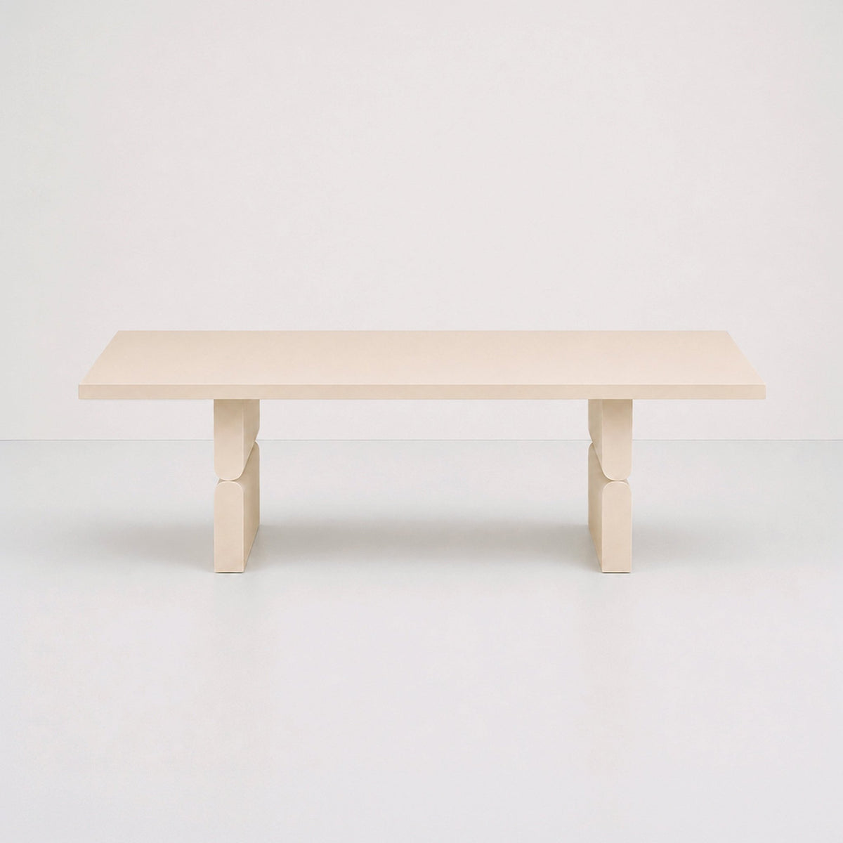 Table basse rectangulaire en bois teinté blanc ivoire 118 x 58 x 35 cm Noon - Nobodinoz - The Cool Republic