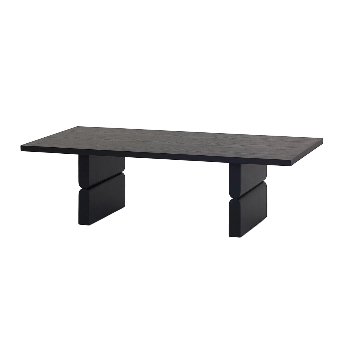 Table basse rectangulaire en bois teinté noir 118 x 58 x 35 cm Noon - Nobodinoz - The Cool Republic