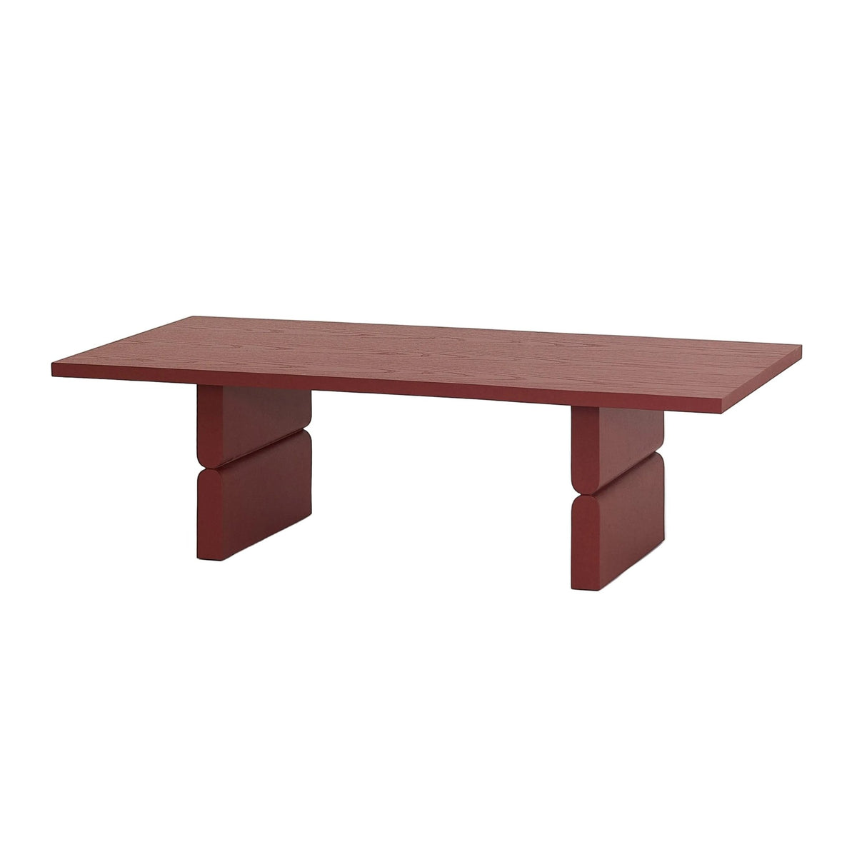 Table basse rectangulaire en bois teinté rouge brulé 118 x 58 x 35 cm Noon - Nobodinoz - The Cool Republic