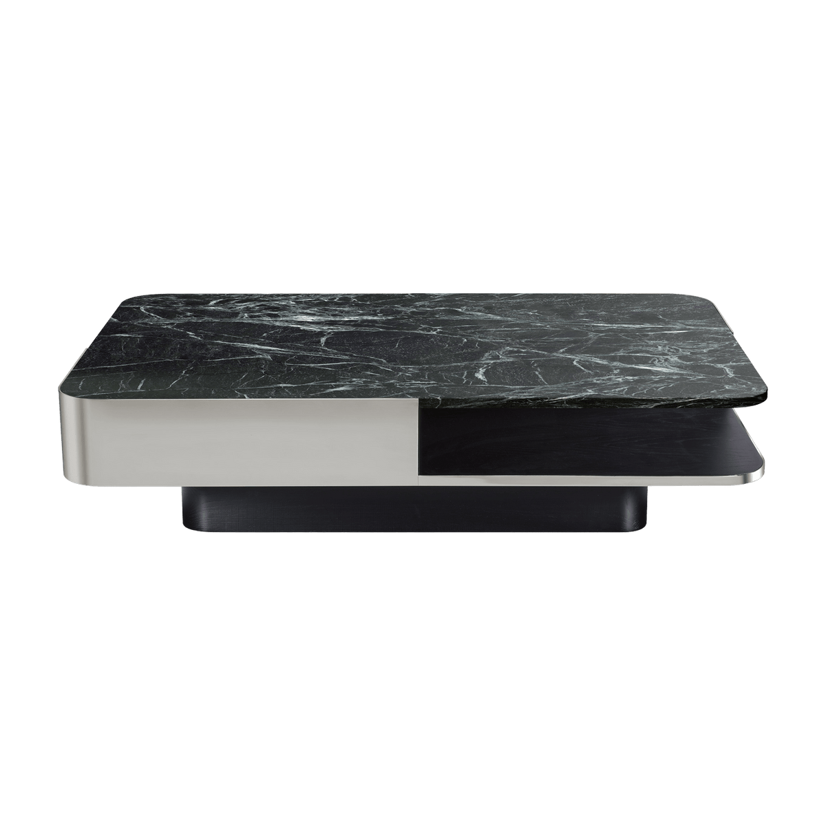 Table basse rectangulaire en inox et marbre vert Lounge - RED Edition - The Cool Republic