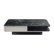 Table basse rectangulaire en inox et marbre vert Lounge - RED Edition - The Cool Republic