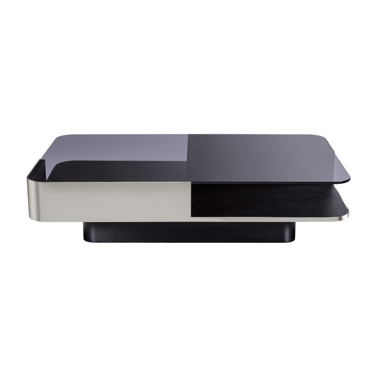 Table basse rectangulaire en inox et verre fumé 120x80x30cm Lounge - RED Edition - The Cool Republic