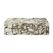 Table basse rectangulaire en marbre beige et marron 100 x 60 cm Plinth Low - Audo - The Cool Republic