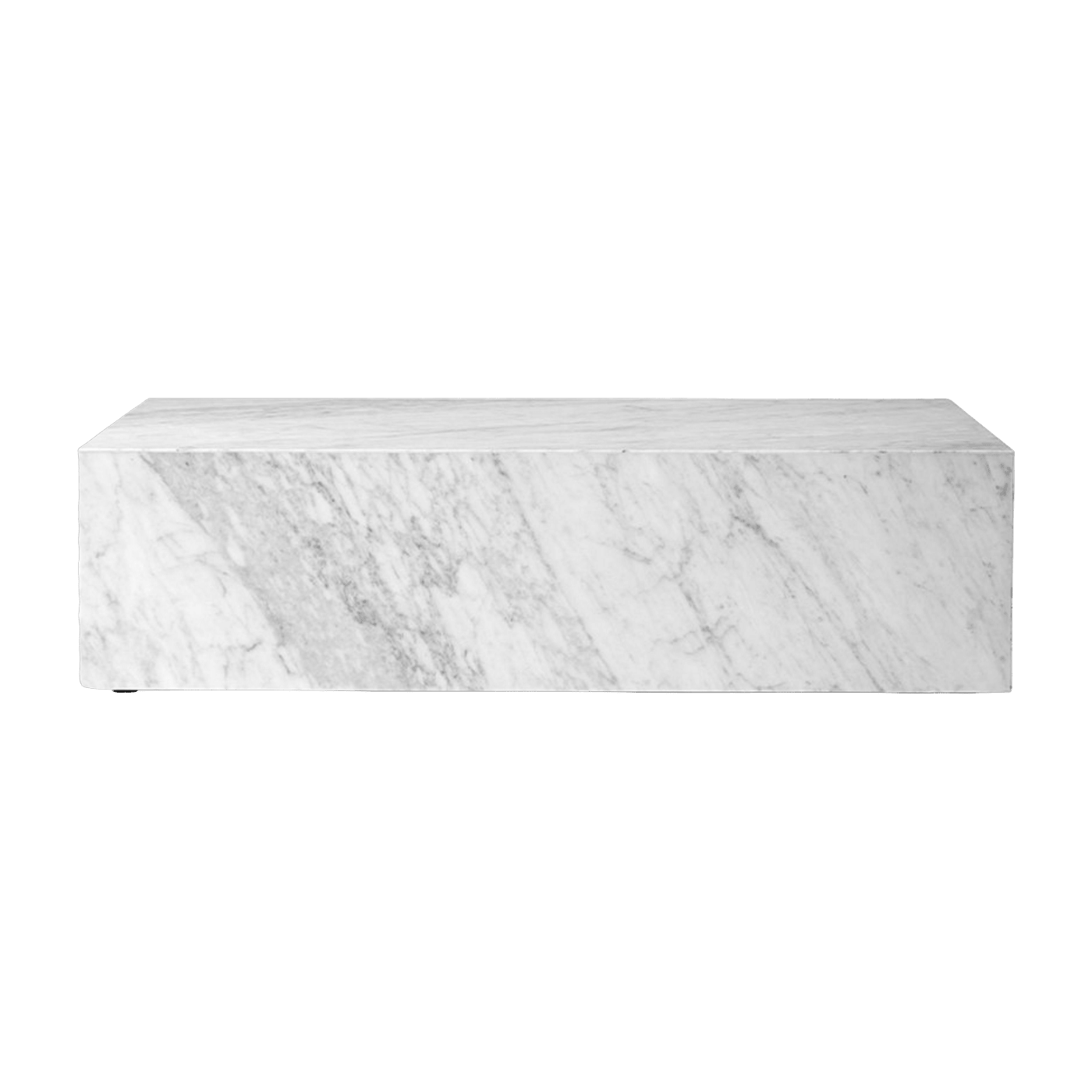 Table basse rectangulaire en marbre blanc 100 x 60 cm Plinth Low - Audo - The Cool Republic