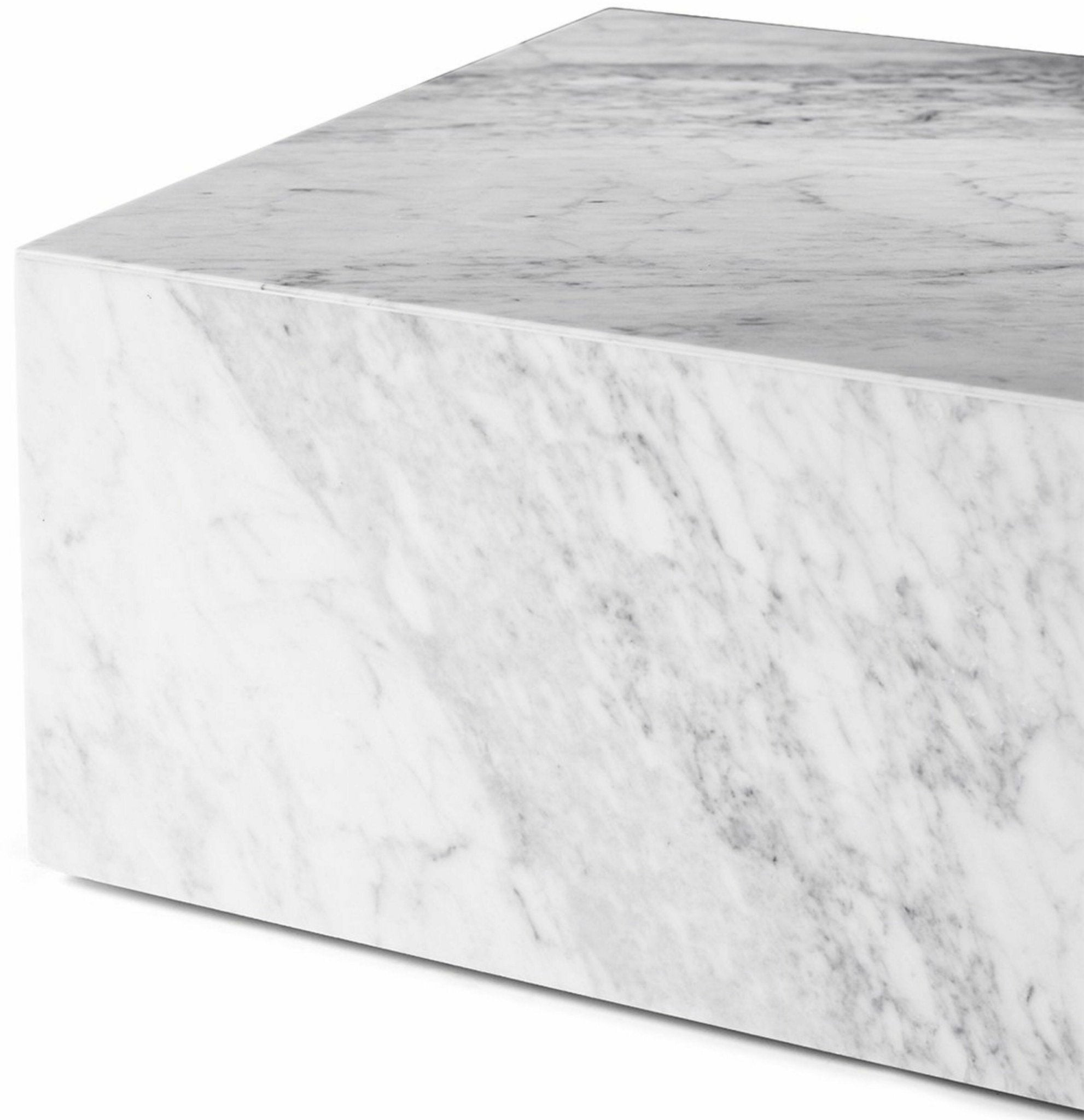 Table basse rectangulaire en marbre blanc 100 x 60 cm Plinth Low - Audo - The Cool Republic
