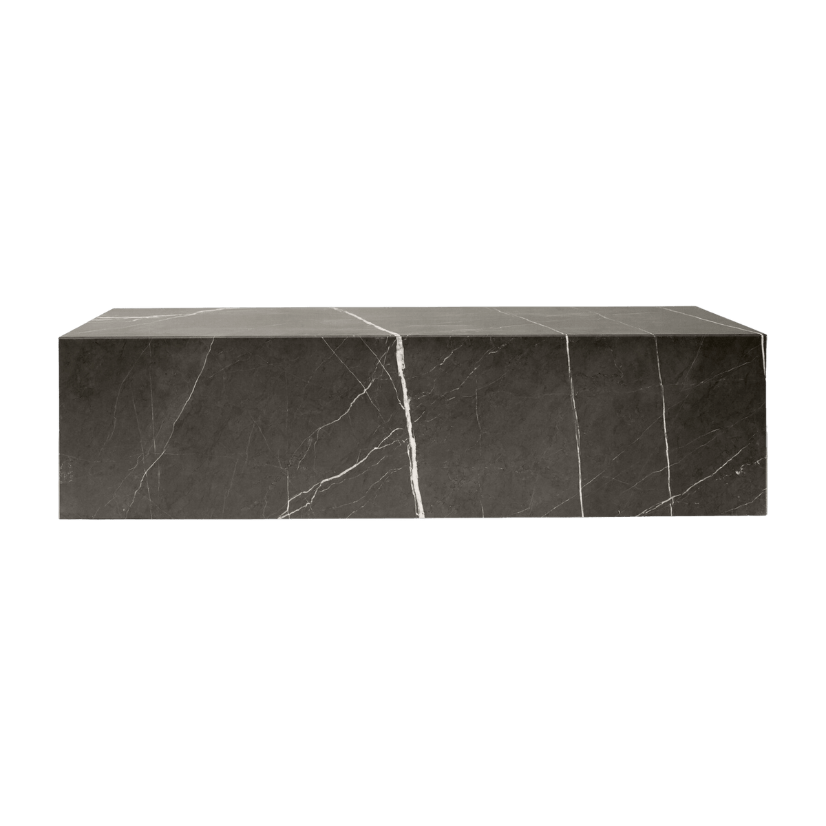 Table basse rectangulaire en marbre gris 100 x 60 cm Plinth Low - Audo - The Cool Republic