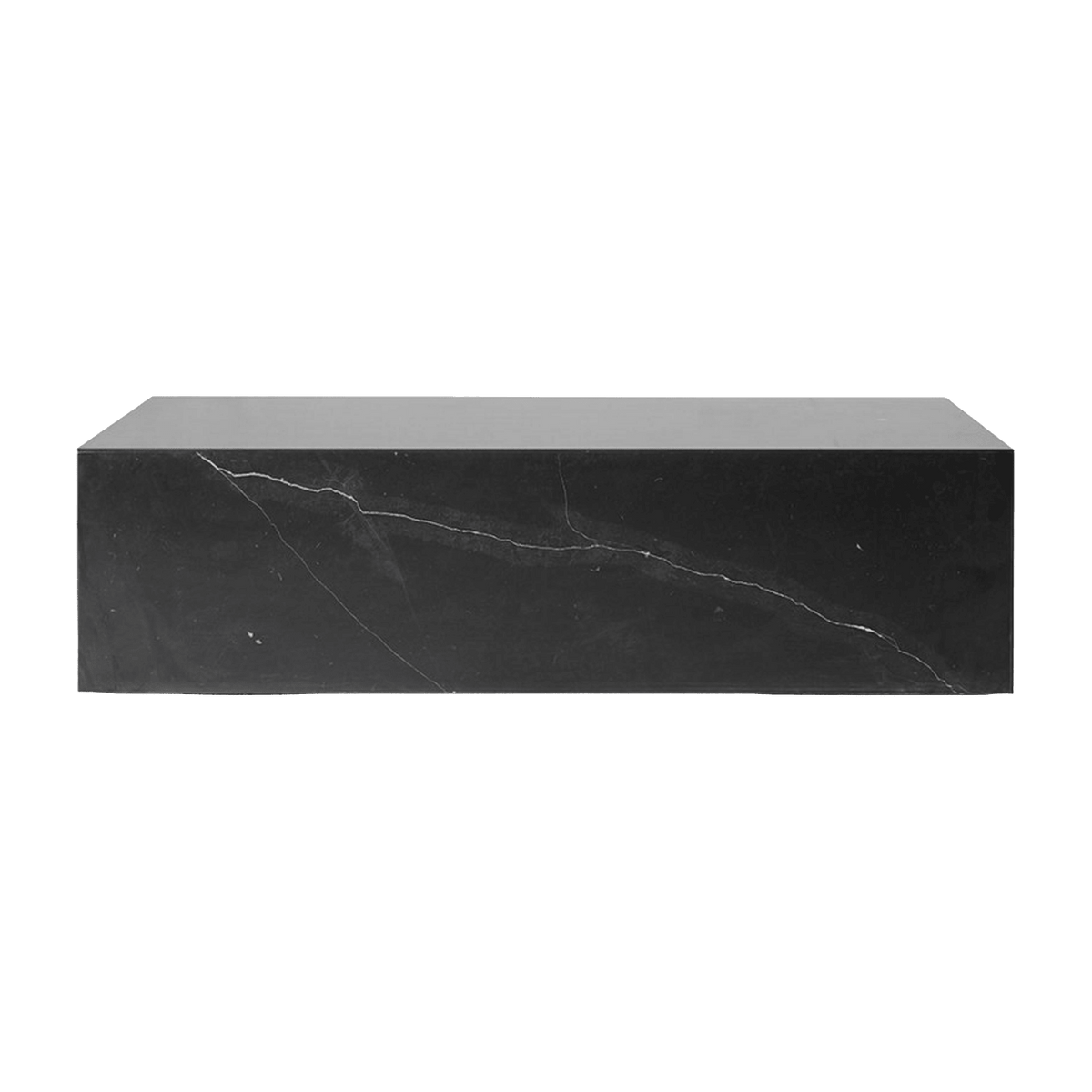 Table basse rectangulaire en marbre noir 100 x 60 cm Plinth Low - Audo - The Cool Republic