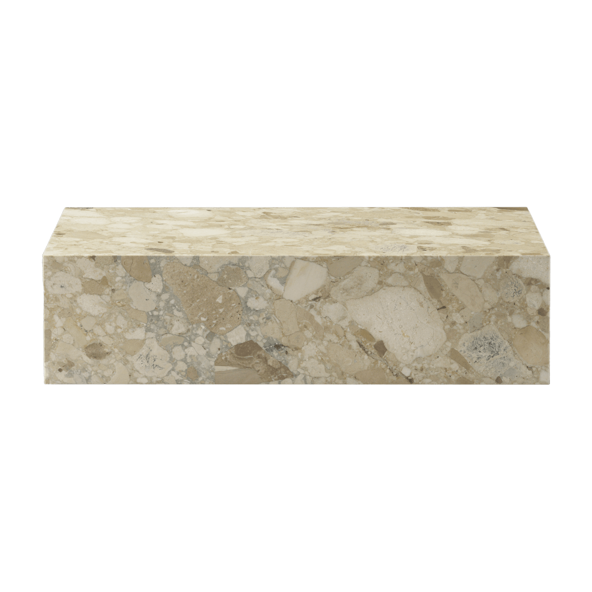 Table basse rectangulaire en marbre sable 100 x 60 cm Plinth Low - Audo - The Cool Republic