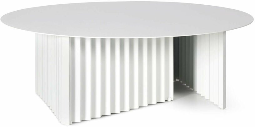 Table basse ronde blanche L en acier Plec - RS Barcelona - The Cool Republic