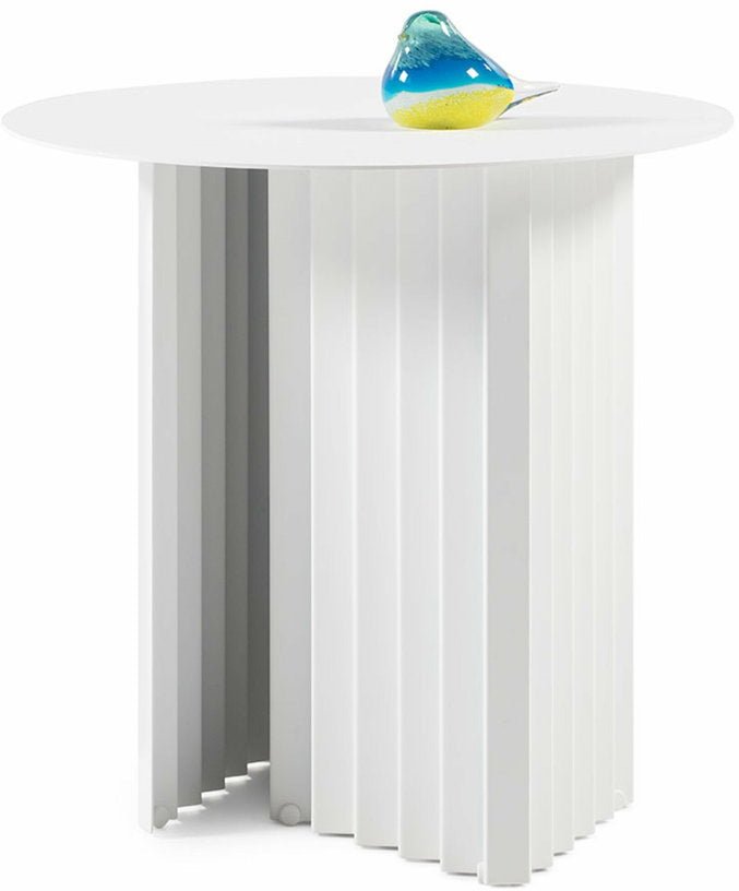 Table basse ronde blanche S en acier Plec - RS Barcelona - The Cool Republic