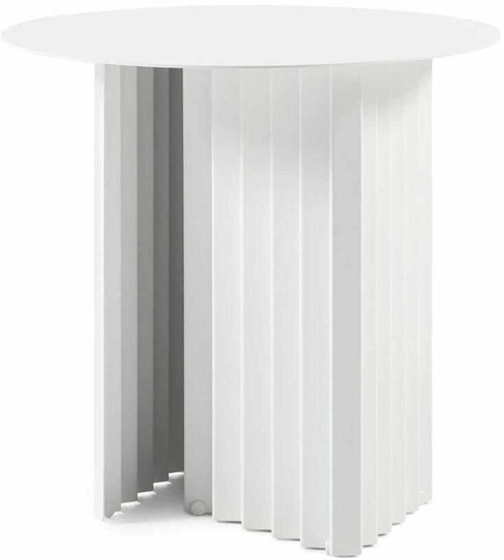 Table basse ronde blanche S en acier Plec - RS Barcelona - The Cool Republic