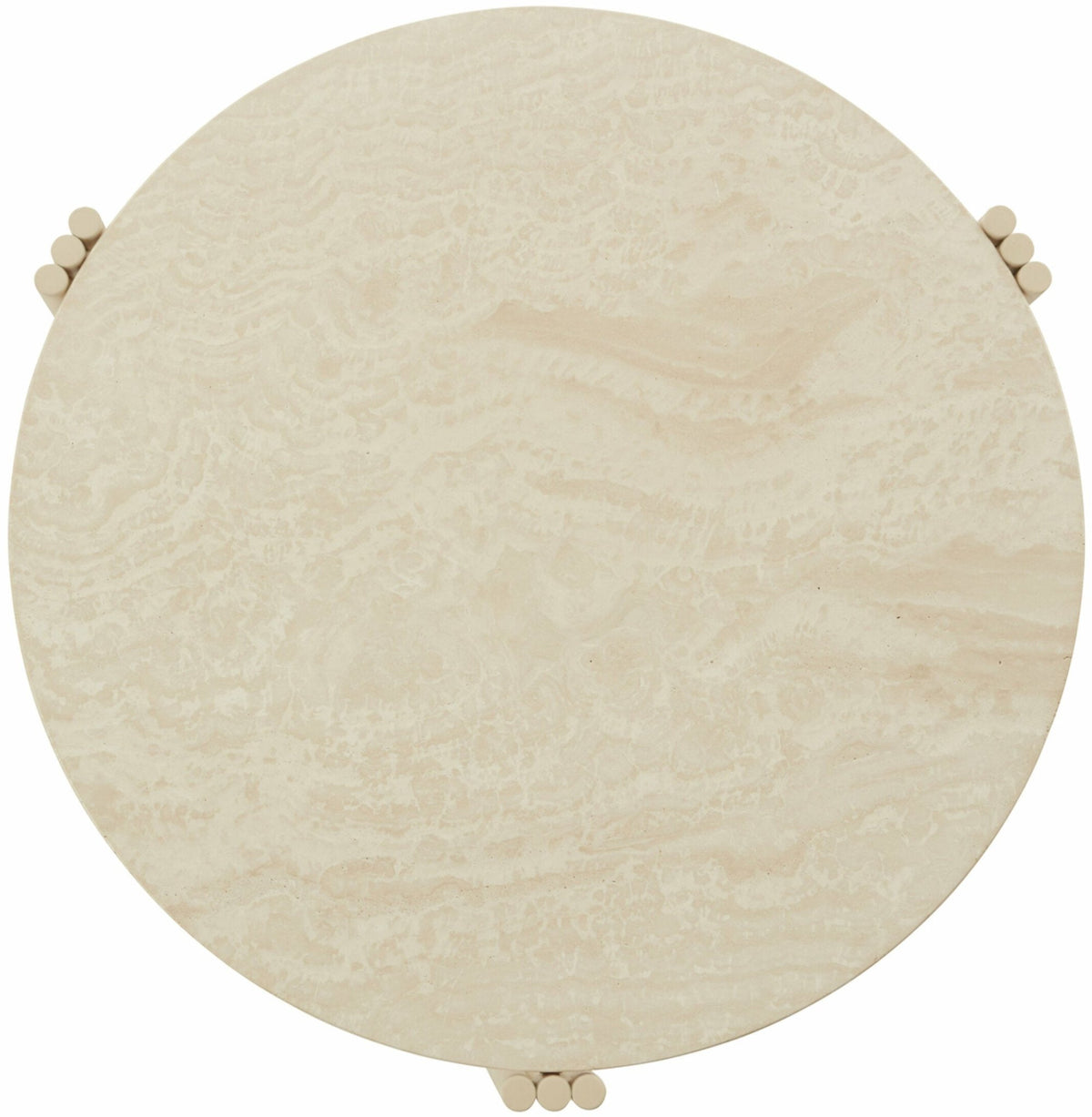 Table basse ronde en acier beige et travertin 45 x 80 cm Tribus - AYTM - The Cool Republic